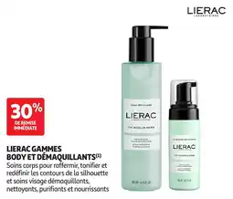 Auchan Parapharmacie Lierac Gammes body et démaquillants offre