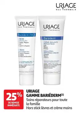 Auchan Parapharmacie Uriage Gamme bariéderm offre