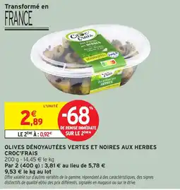 Intermarché Hyper CROC'FRAIS Olives dénoyautées vertes et noires aux herbes offre