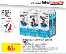 Intermarché Hyper Merci! Lait UHT Demi-Écrémé offre