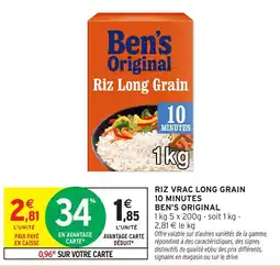 Intermarché Hyper Ben's Original Riz Long Grain offre