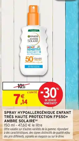 Intermarché Hyper GARNIER AMBRE SOLAIRE offre