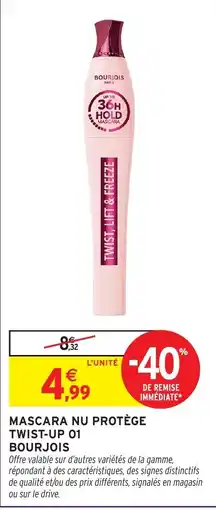 Intermarché Hyper BOURJOIS MASCARA NU PROTÈGE TWIST-UP 01 offre