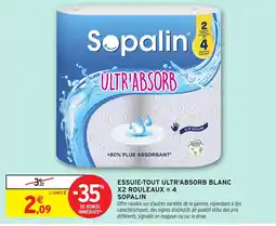 Intermarché Hyper Sopalin Essuie-tout ultr'absorb blanc offre
