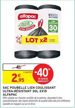 Intermarché Hyper ALFAPAC SAC POUBELLE LIEN COULISSANT offre