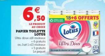 Hyper U Papier Toilette Lotus offre