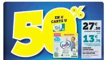 Hyper U Couches Lotus Baby Ou Culottes offre