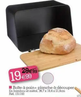 Kandy Boîte à Pain + Planche à Découper offre