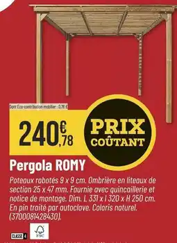 Bricorama Pergola romy offre