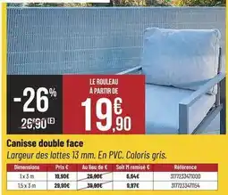 Bricorama Canisse double face offre