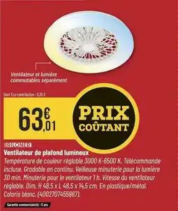 Bricorama Briloner - ventilateur de plafond lumineux offre