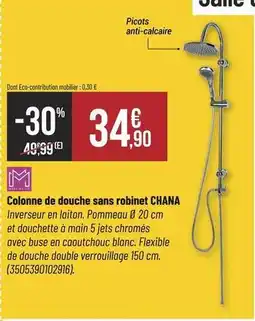 Bricorama Colonne de douche sans robinet chana offre