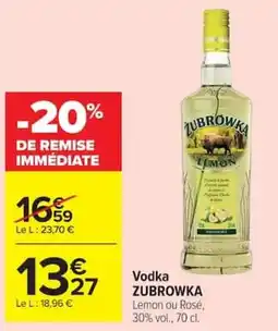 Carrefour ZUBROWKA Vodka offre