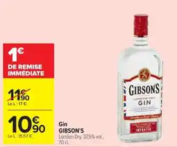 Carrefour GIBSON'S Gin offre