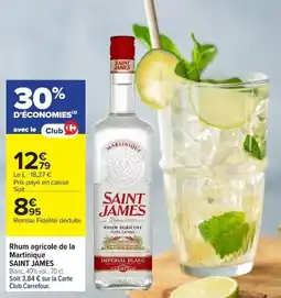 Carrefour SAINT JAMES Rhum agricole offre