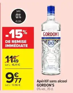 Carrefour GORDON'S Apéritif sans alcool offre