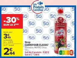 Carrefour Carrefour Classic Sirop Grenadine offre