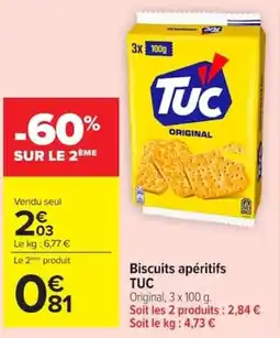 Carrefour TUC Biscuits apéritifs offre