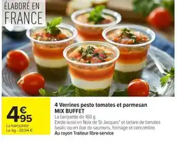Carrefour 4 Verrines pesto tomates et parmesan offre
