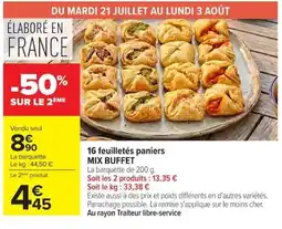 Carrefour 16 feuilletés paniers MIX BUFFET offre