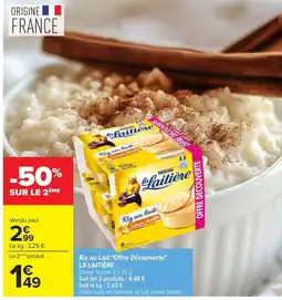 Carrefour La Laitière riz au lait offre