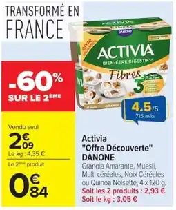 Carrefour Activia Offre Découverte offre