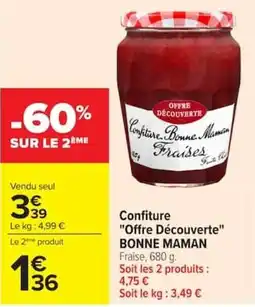 Carrefour BONNE MAMAN Confiture Fraises offre