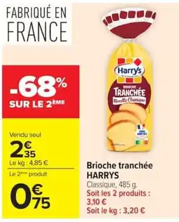 Carrefour Harrys Brioche tranchée offre