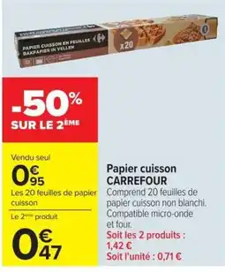 Carrefour Papier cuisson CARREFOUR offre