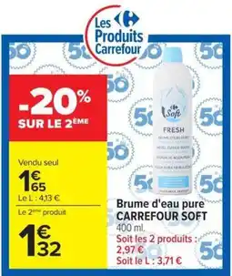 Carrefour CARREFOUR SOFT Brume d'eau pure offre