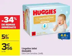 Carrefour HUGGIES Lingettes bébé offre
