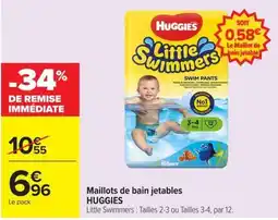 Carrefour HUGGIES Maillots de bain jetables offre