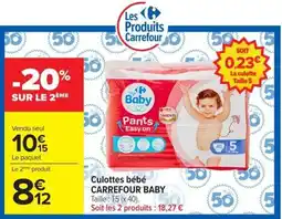 Carrefour Carrefour Baby Culottes bébé offre