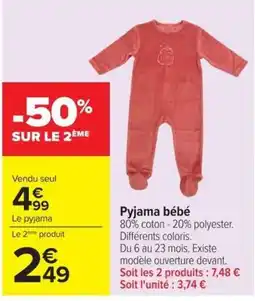 Carrefour Pyjama bébé offre