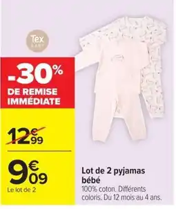 Carrefour Tex BABY pyjamas bébé offre