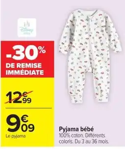Carrefour Disney baby Pyjama bébé offre