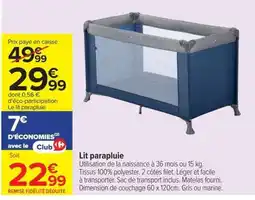 Carrefour Lit parapluie offre
