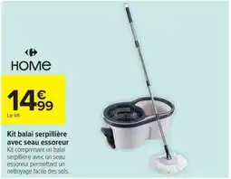 Carrefour HOME Kit balai serpillière avec seau essoreur offre