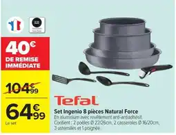 Carrefour Tefal Set Ingenio 8 pièces Natural Force offre