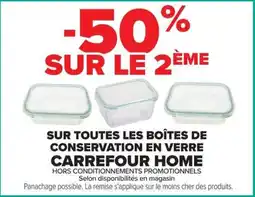 Carrefour Carrefour Home Sur toutes boîtes de conservation en verre offre