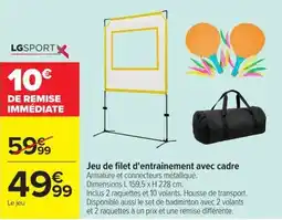 Carrefour Lgsport Jeu de filet d'entraînement avec cadre offre