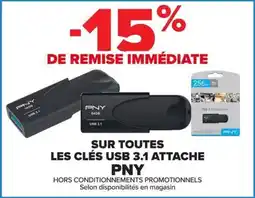 Carrefour Pny sur tous les clé usb 3.1 attache offre