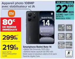 Carrefour Redmi Note 14 offre