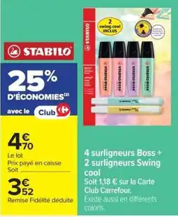 Carrefour STABILO surligneurs offre