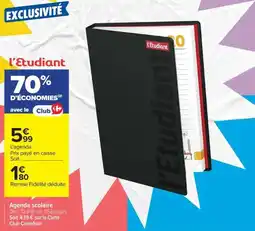 Carrefour l'Etudiant Agenda scolaire offre