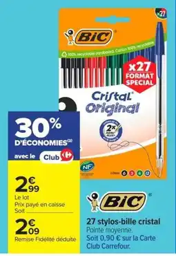 Carrefour BIC Cristal Original offre