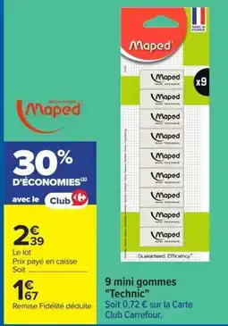 Carrefour Maped mini gommes offre