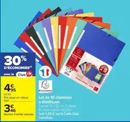 Carrefour EXACOMPTA chemises à élastiques offre