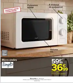 Carrefour Simple Micro-ondes offre