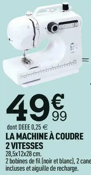 Centrakor La machine à coudre 2 vitesses offre